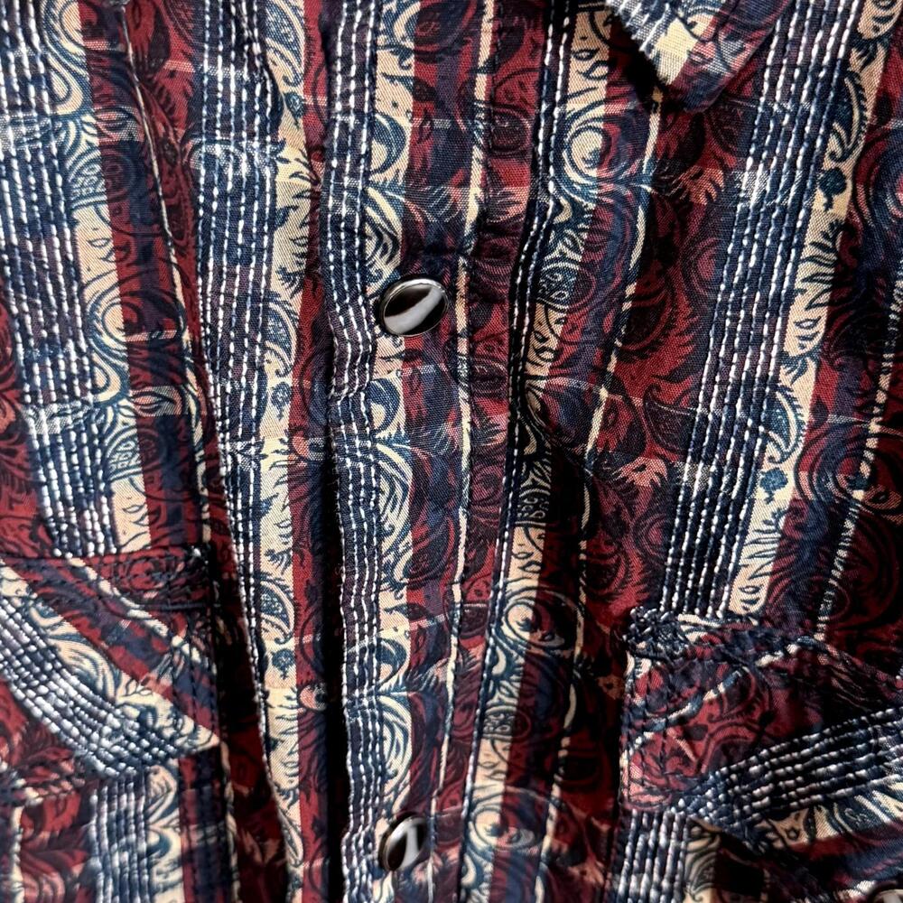 Moonshine Spirit Western Pearl Snap Shirt Mens XL Striped Paisley Cowboy Rodeo - Picture 4 of 13